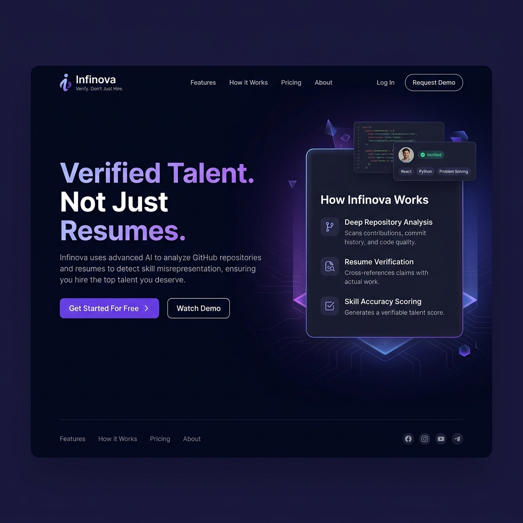 Infinova Skill Verifier website screenshot